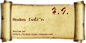 Hodos Iván névjegykártya