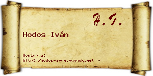 Hodos Iván névjegykártya