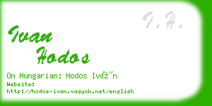 ivan hodos business card